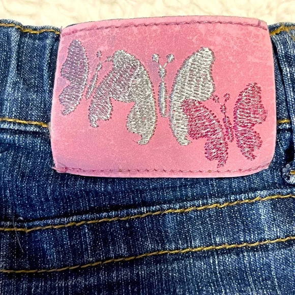 RVT Girls Jean Capris With Sequin and embroidery Butterflies design size 5 - Picture 12 of 17